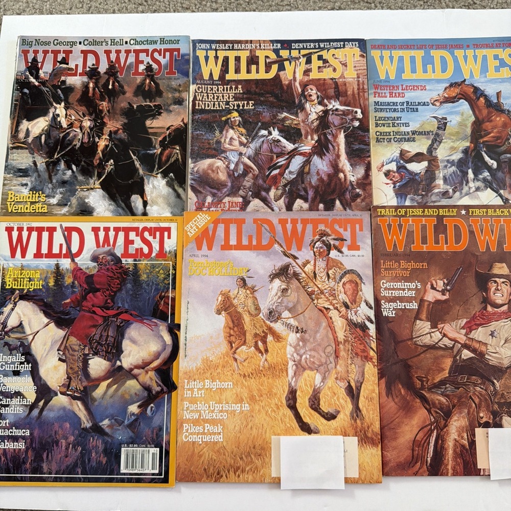 Wild West Magazine, 1992-1994, VNTG Western History, Lot of 6